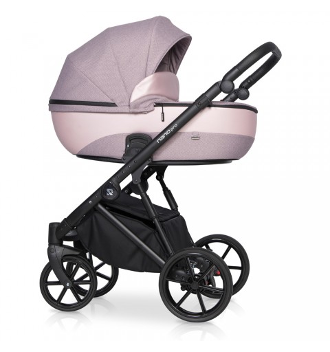 Riko Nano Pro - wózek wielofunkcyjny, zestaw 2w1 z opcją 3w1 i 4w1 | Pearl Pink